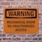 Signmission Mechanical Room No Unauthorized Access OSHA Warning Sign, Plastic, 14in W x 10in L, 2PK OS-2PACK-WS-P-1014-L-12678 - alternate 7